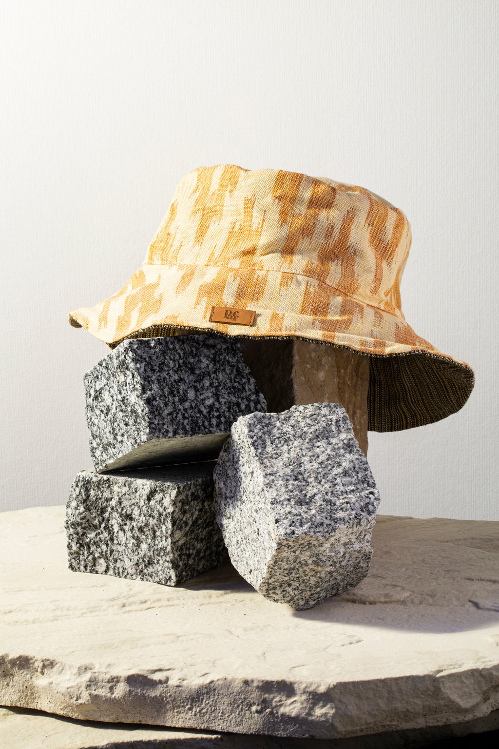 Lengua Bucket Hat Gestreift/Ocker