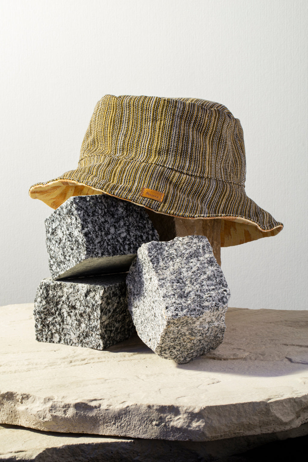 Lengua Bucket Hat Gestreift/Ocker